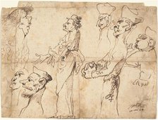 Caricatures of Clerics and Priests, 1640s or 1650s(?). Creator: Pier Francesco Mola.