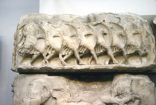 Greek relief, Greek soldiers form a Phalanx, 5th century BC. Artist: Unknown.