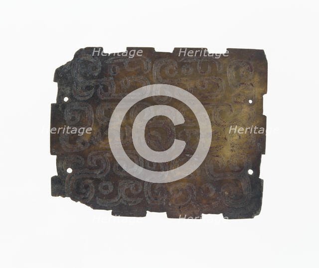 Plaque with Dragons Design, Eastern Zhou period, 8th/7th century B.C. Creator: Unknown.