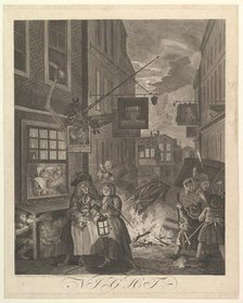 Night (The Four Times of Day), March 25, 1738. Creator: William Hogarth.