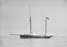 The ketch 'Hoyden' at anchor, 1911. Creator: Kirk & Sons of Cowes.