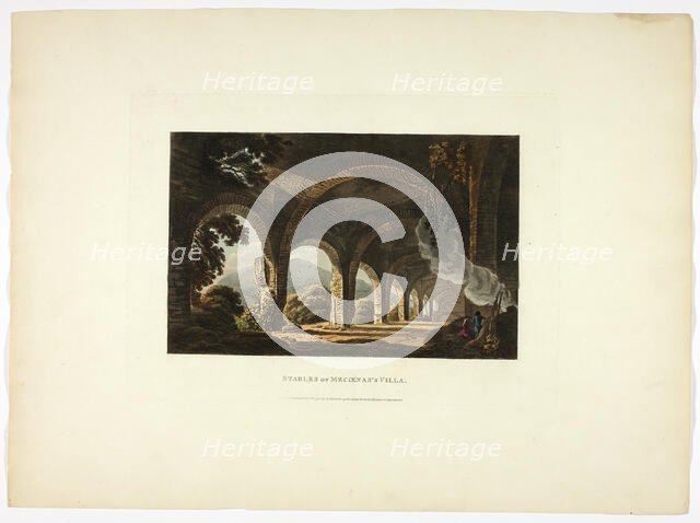 Stables of Meccena's Villa, plate eleven from the Ruins of Rome, published February 1, 1798. Creator: Matthew Dubourg.