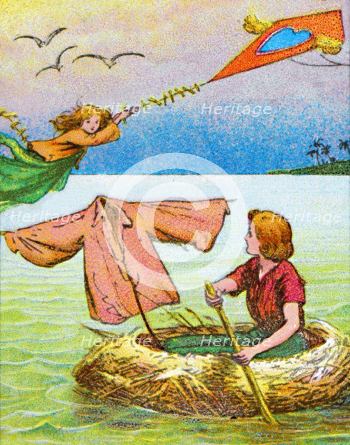 'Wendy and Peter escape', c1905.  Artist: Unknown.