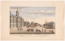 View of the City Hall in Amsterdam with firefighters on Dam Square, 1752. Creator: Unknown.