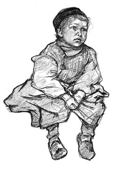 'On the Wall, Vollendam', 1898.Artist: Nico Jungmann