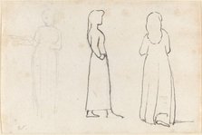 Three Sketches of a Standing Woman, c. 1790. Creator: John Flaxman.