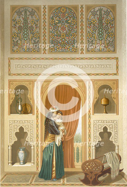 Cairo: Interior of the domestic house of Sidi Youssef Adami, pub. 1877. Creator: Emile Prisse d'Avennes (1807-79).