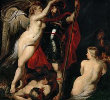 The Hero of Virtue (Mars), is garlanded by the Goddess of Victory, ca 1616. Creator: Rubens, Pieter Paul (1577-1640).