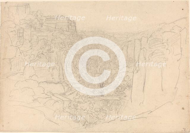 Fortified Castle Above a Narrow Valley. Creator: Friedrich Salathe.