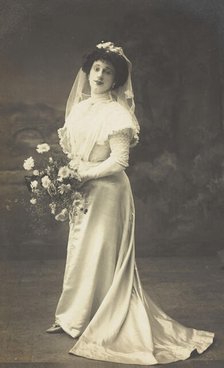 Arthur Grayson, dressed as a bride, for "The Jollity Boys", 1909. Creator: Unknown.