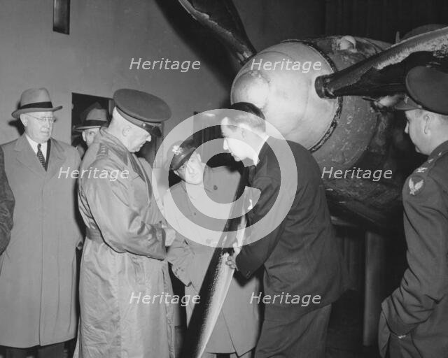General Hap Arnold visits AERL, Cleveland, Ohio, November 9, 1944. V Creator: NASA.