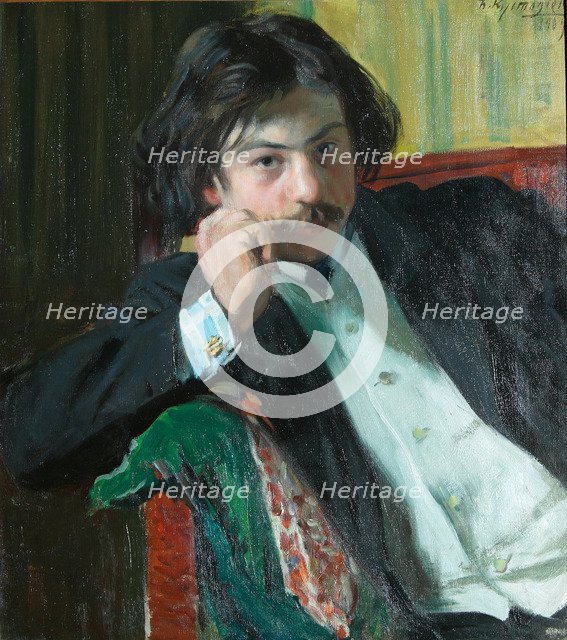Portrait of the poet Janko Lavrin (1887-1986), 1909. Artist: Kustodiev, Boris Michaylovich (1878-1927)