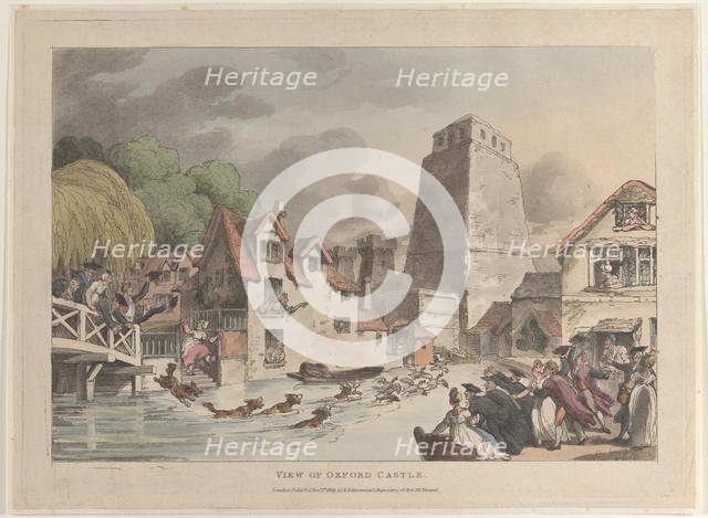 View of Oxford Castle, 1809., 1809. Creator: Thomas Rowlandson.