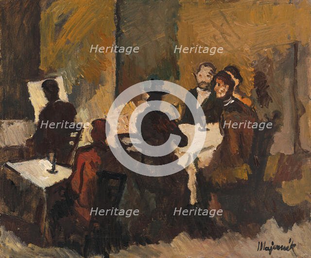 Company in a Coffee Shop, 1941-1942. Creator: Cyprian Majernik.