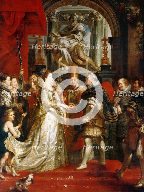 The Wedding by Proxy of Marie de' Medici to King Henry IV (The Marie de' Medici Cycle). Artist: Rubens, Pieter Paul (1577-1640)