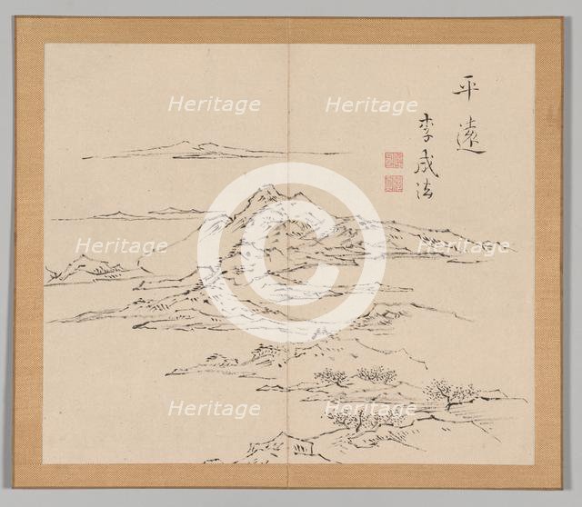Double Album of Landscape Studies after Ikeno Taiga, Volume 2 (leaf 8), 18th century. Creator: Aoki Shukuya (Japanese, 1789).