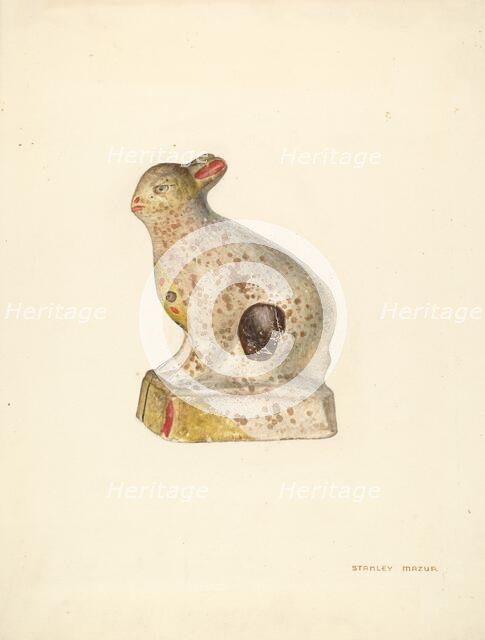 Chalkware Rabbit, c. 1938. Creator: Stanley Mazur.