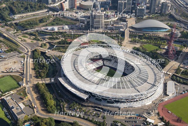 London Stadium, home of.West Ham Football Club, Stratford Marsh, London, 2021. Creator: Damian Grady.