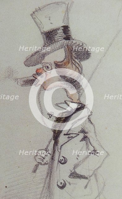 Dandy with a Cigar (Dandy au Cigare), ca 1857. Artist: Monet, Claude (1840-1926)