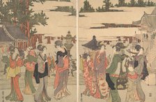 Horinouchi Myo-ho-ji Eho Mairi no Zu, ca. 1804. Creator: Utagawa Toyohiro.