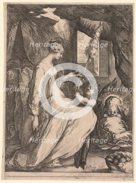 The Virgin and Child with Distaff and an Angel, c. 1611-1613. Creator: Jacques Bellange (French, c.1575-1616).