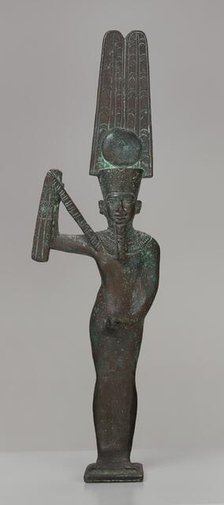 Statuette of the God Min, Egypt, Late Period, Dynasties 26-31 (664-332 BCE). Creator: Unknown.
