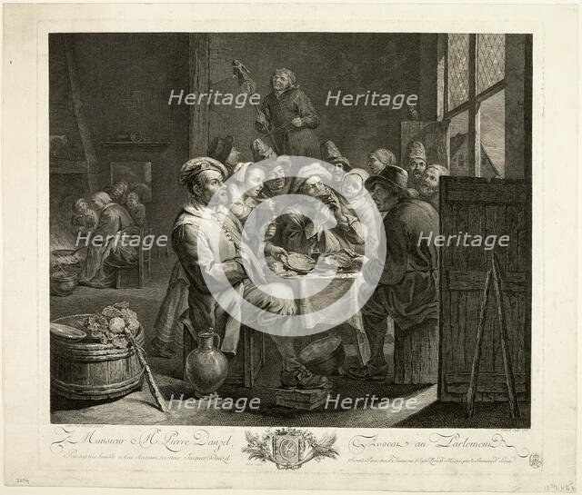 The King Drinks, 1766. Creators: Jacques Claude Danzel, Baisiez.