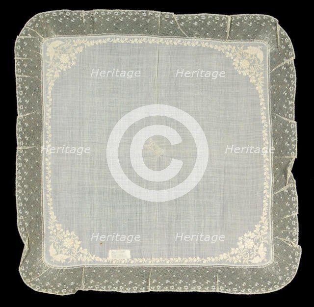Handkerchief, possibly French, 1825-50. Creator: Unknown.