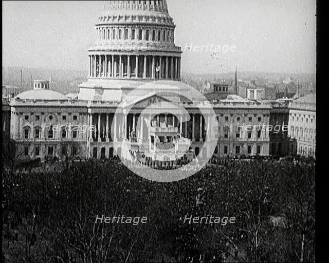 Crowds Gathering Outside the Capitol Building in Washington, District of Columbia, United..., 1922. Creator: British Pathe Ltd.