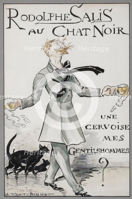 Rodolphe Salis au Chat Noir, c. 1890. Creator: Tiret-Bognet, Georges (1855-1935).