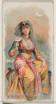 The Nile Bride, Egypt, from the Holidays series (N80) for Duke brand cigarettes, 1890., 1890. Creator: George S. Harris & Sons.