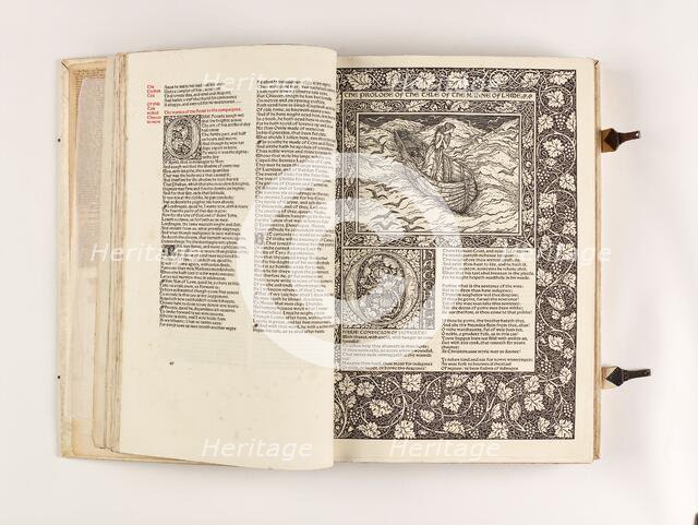 The Kelmscott Chaucer - The Works of Geoffrey Chaucer Now Newly Imprinted, 1896. Creator: Sir Edward Coley Burne-Jones.