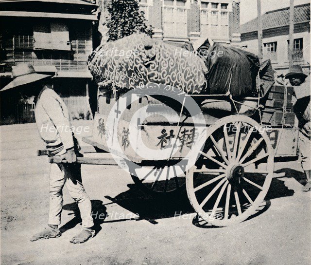 'The Japanese are not slave to possessions. Most can move house by hand-cart', c1900, (1921).  Artist: Julian Leonard Street.