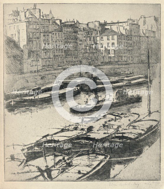 'Quai des Grands Augustins', 1915. Artist: William A Levy.