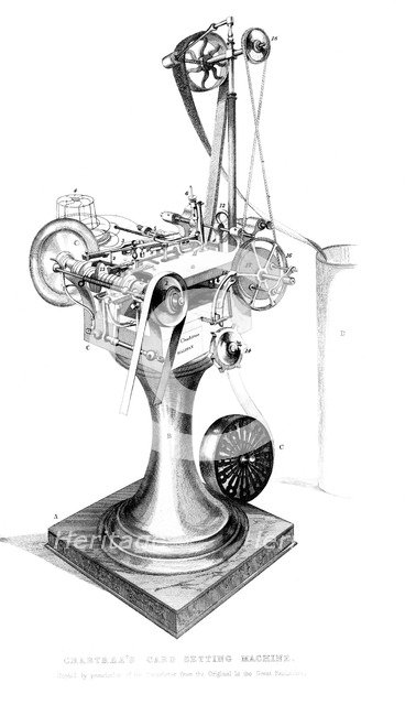 Crabtree's Card Setting Machine, 1866. Artist: Unknown