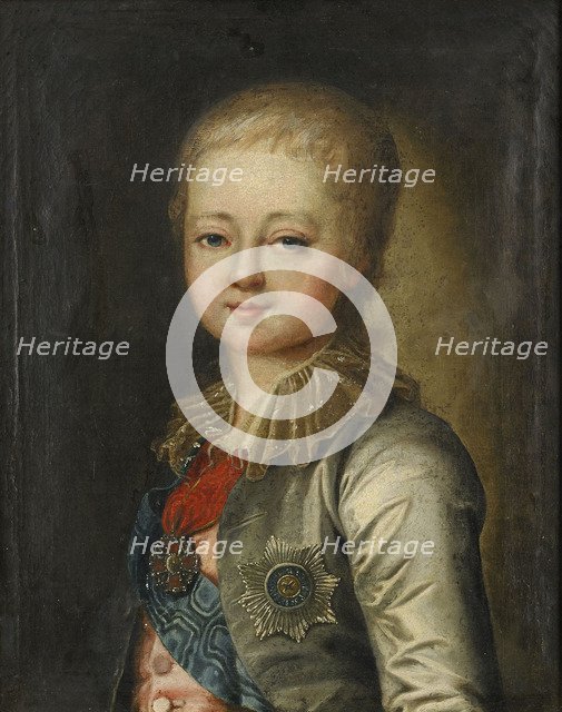 Portrait of Grand Duke Alexander Pavlovich (Alexander I) as Child. Artist: Lampi, Johann-Baptist von, the Elder (1751-1830)