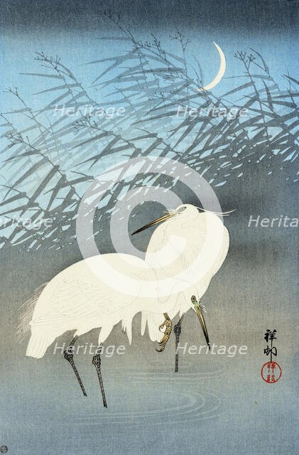 Pair of white egrets, 1930. Creator: Ohara Koson.