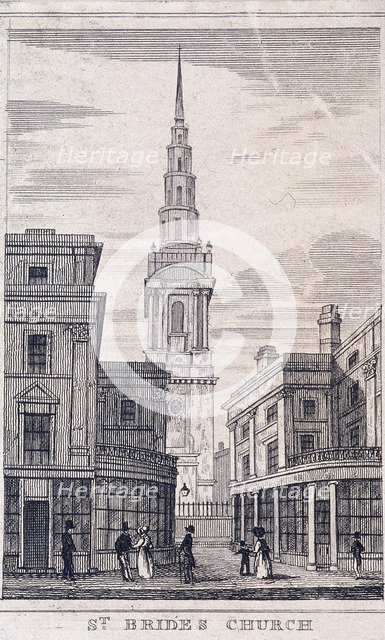 St Bride, London, c1830. Artist: Anon