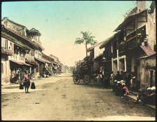 Street in Rangoon, Burma, late 19th or early 20th century. Artist: Unknown