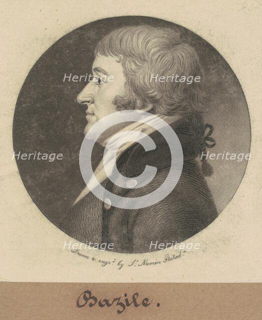 Bazile, 1801. Creator: Charles Balthazar Julien Févret de Saint-Mémin.