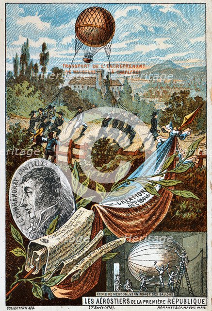 Transport of the balloon 'Entreprenant' from Mauberge to Charleroi, 1794 (1890s).  Artist: Anon