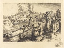 Burial in the Vendeen Marsh (Un enterrement dans le marais Vendeen), 1901. Creator: Auguste Lepere.