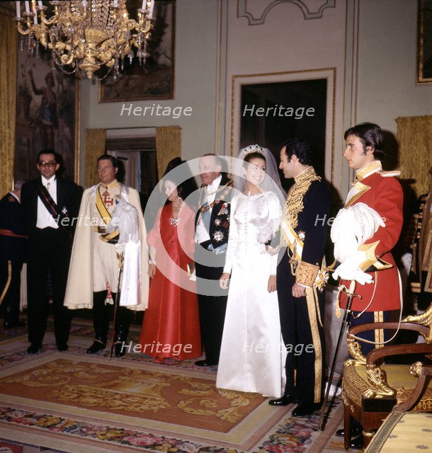 Wedding of Alfonso Borbón Dampierre  (1936-1989) with Maria del Carmen Martinez-Bordiu in 1972.