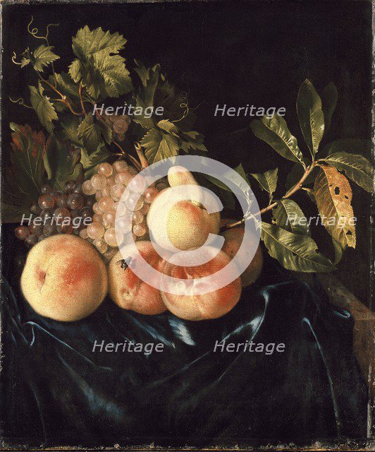 Still Life of Peaches and Grapes, 1705. Artist: Willem Frederiksz van Royen.