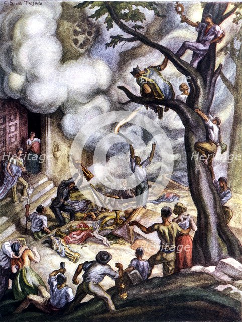 Burning of convents in Madrid by revolutionary mobs in the month of May 1931.