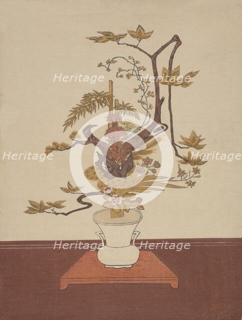 Ike Bana (Flower Arrangement) in the Ike-no-bo Style, probably 1765., probably 1765. Creator: Suzuki Harunobu.