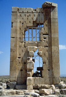 A fire temple, sundial, store or tomb, Prison of Solomon, Pasargadae, Iran, Achaemenid  era (1994). Creator: LTL.