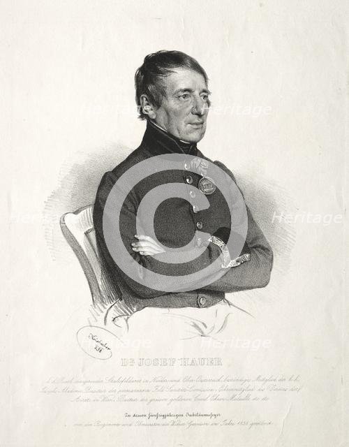 Portrait of Dr. Jospeh Hauer. Creator: Joseph Kriehuber (German, 1800-1876).