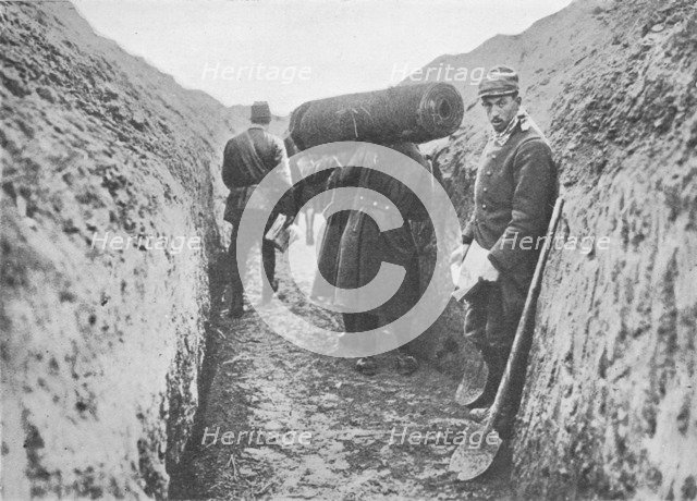 'In one of the French trenches', 1914. Artist: Unknown.
