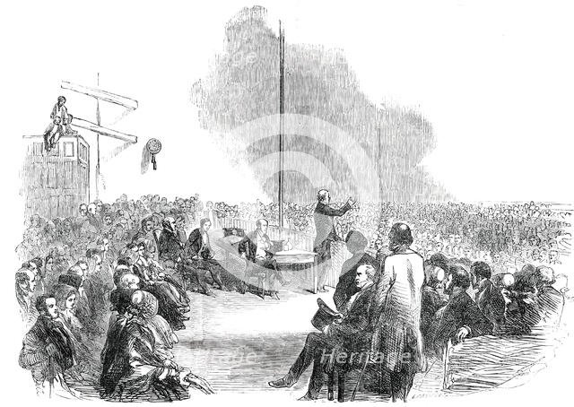 Emigration to Australia - Farewell Group Meeting of the Family Colonisation Loan Society, 1850. Creator: Ebenezer Landells.